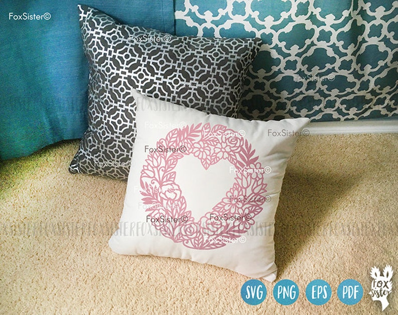 Download 2 Floral Heart Wreaths Svg Wreath Svg Cutting file Clip ...