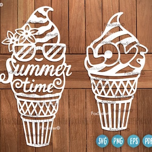 Ice Cream Cone Svg Png, Ice Cream Svg Cut File, Ice Cream Clipart, Summer Time Svg, Love Svg, Sweets Svg, for Cricut Silhouette, Svg Bundle