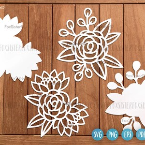 Rose Bundle Svg, Flower Svg Bundle, Roses Svg, Floral Svg, Flower ...