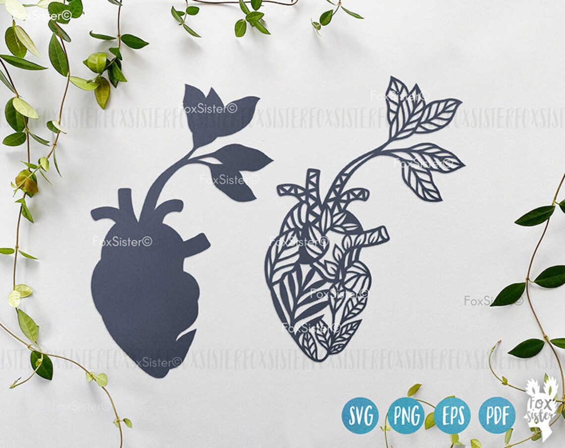 Floral Heart Svg for Cricut and Silhouette Svg Files - Etsy UK
