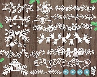Weihnachten SVG Sammlung! 14 Designs | Weihnachtsdekorationen svg | Glocken svg, Schneeflocke svg | Stechpalme svg | Weihnachtsmann svg | Cricut | Wohnkultur