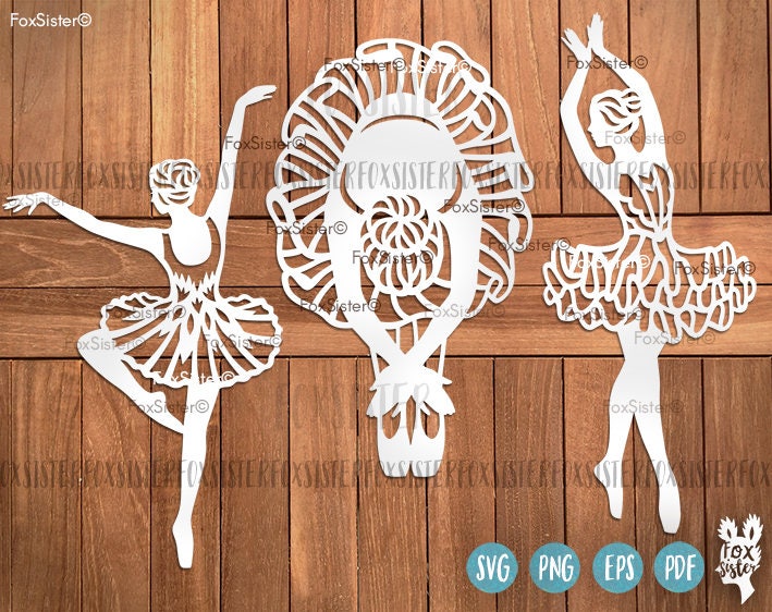 Download Ballerina SVG Bundle 3 Papercut Templates Set 2 Ballet | Etsy