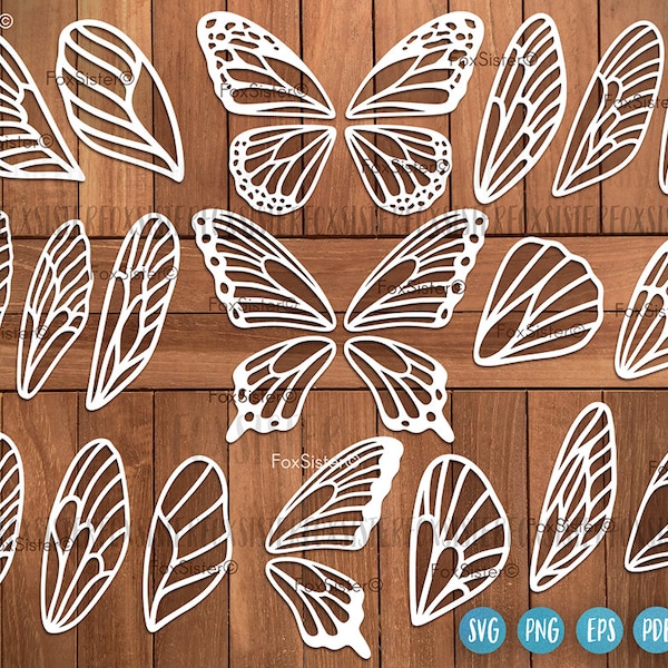 Butterfly wings svg designs for Cricut and Silhouette, butterfly svg, butterfly cut file, butterfly clipart, butterfly wings vector clipart