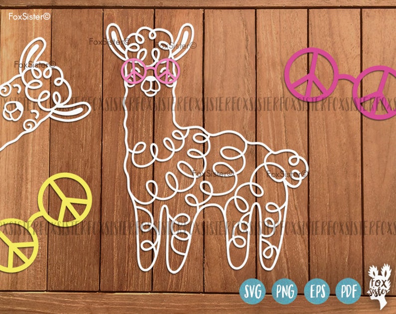 Download Paper Party Kids Svg Cut File Funny Svg Paper Cut File Peace Glasses Hippie Happy Llama Svg Papercut Template For Cricut Heat Transfer Animal Materials