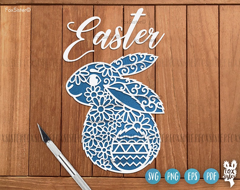 Easter Bunny Svg Cutting File for Cricut and Silhouette, Bunny Svg, Png ...