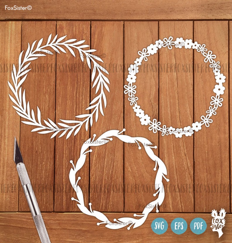 Download Blank Circle Monogram Frames/Wreath Svg Pdf Papercut ...