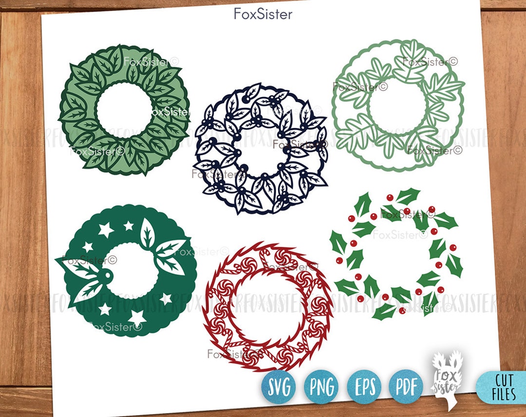 Christmas Wreath Svg Bundle for Cricut Silhouette, Round Christmas ...