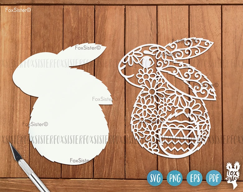 Easter Bunny Svg Cutting File for Cricut and Silhouette, Bunny Svg, Png ...