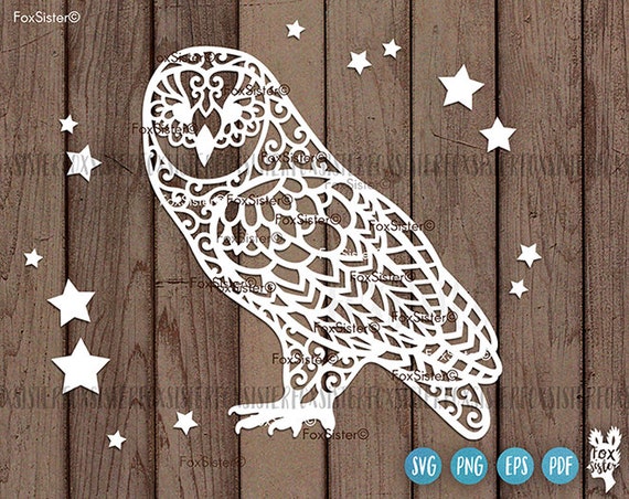 Download Owl Svg Cut File Design Mandala Owl Svg Clip Art Sitting Etsy