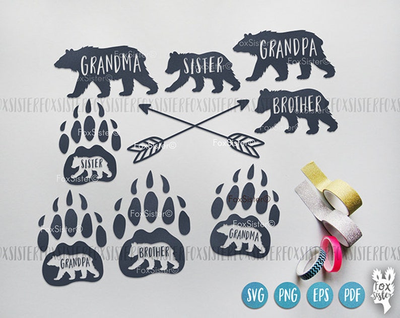 Sister Bear Svg Brother Bear Svg Grandpa Bear Svg Grandma Etsy UK