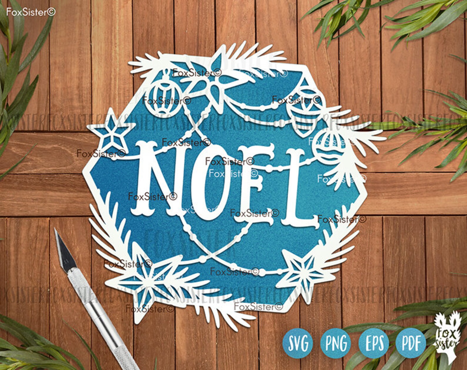 Noel Svg Cut File Christmas Wreath Svg Cut File Word Noel | Etsy UK