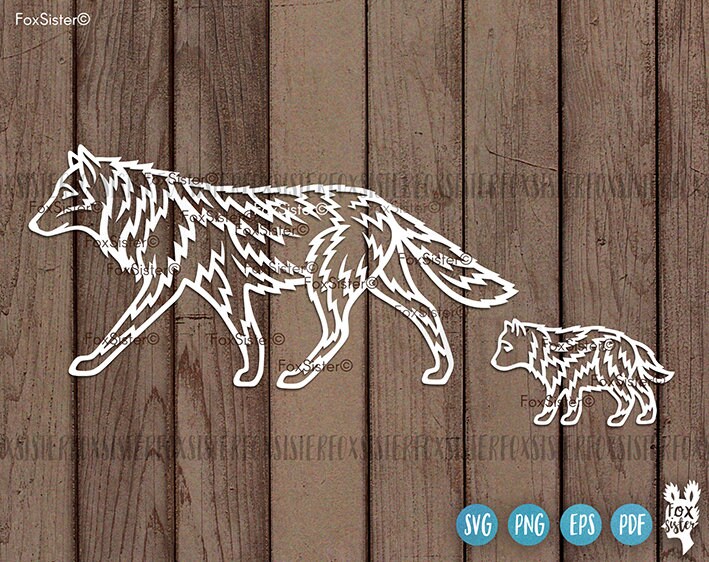 Download Wolf Svg Files Wolf Mama Svg Baby Wolf Svg Wolf Silhouette ...