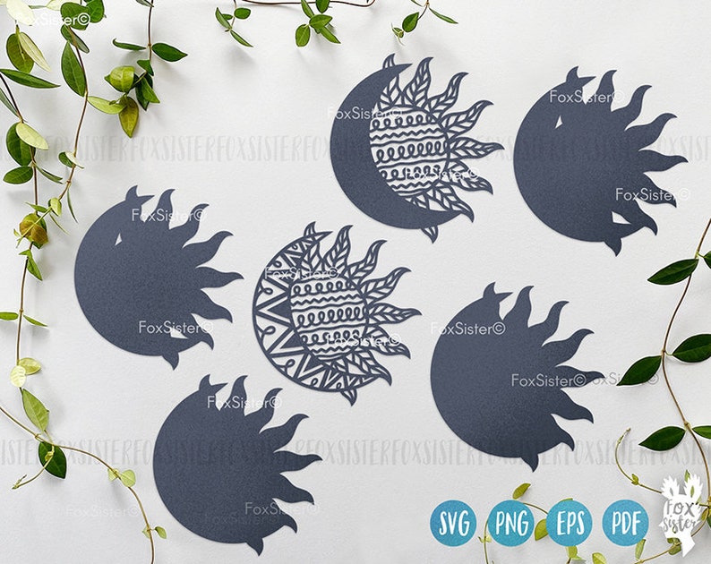 Download Clip Art Svg Files Summer Svg Foxsister Moon And Sun Svg For Cricut And Silhouette Floral Sun Svg Moon Svg Sun Svg Floral Svg Sunflower Svg Art Collectibles