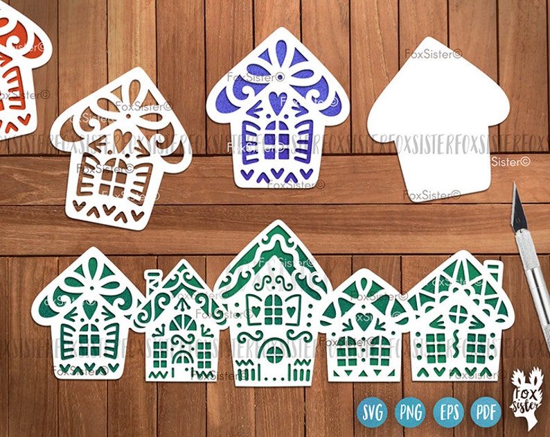 Download Gingerbread House Svg Bundle Christmas Village Svg House ...
