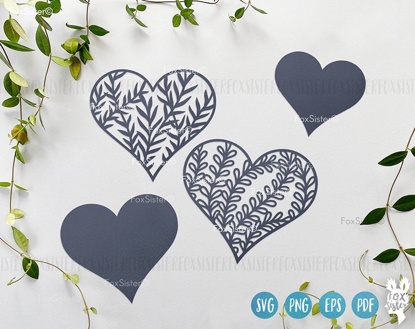 Hearts Svg for Cricut and Silhouette Svg Files Floral Heart - Etsy UK