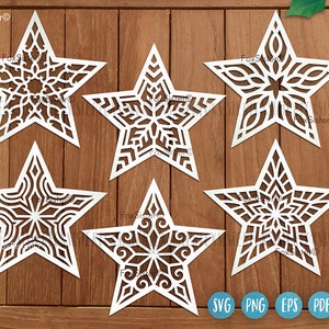 Stars svg Bundle SET 12 for Cricut and Silhouette, Christmas ornaments svg, cute stars svg, celestial svg, Star vector clipart, digital file