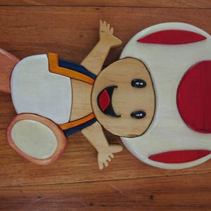 Toad 3D segmented wood intarsia pattern for DIY. Woodturning pattern. Scroll saw pattern. Wood pattern. Gamer pattern.