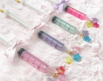Glitter Syringe Necklace