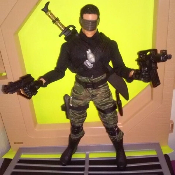 GI Joe Snake Eyes Unmasked with Visor Custom One of A Kind 12 inch Action Figure