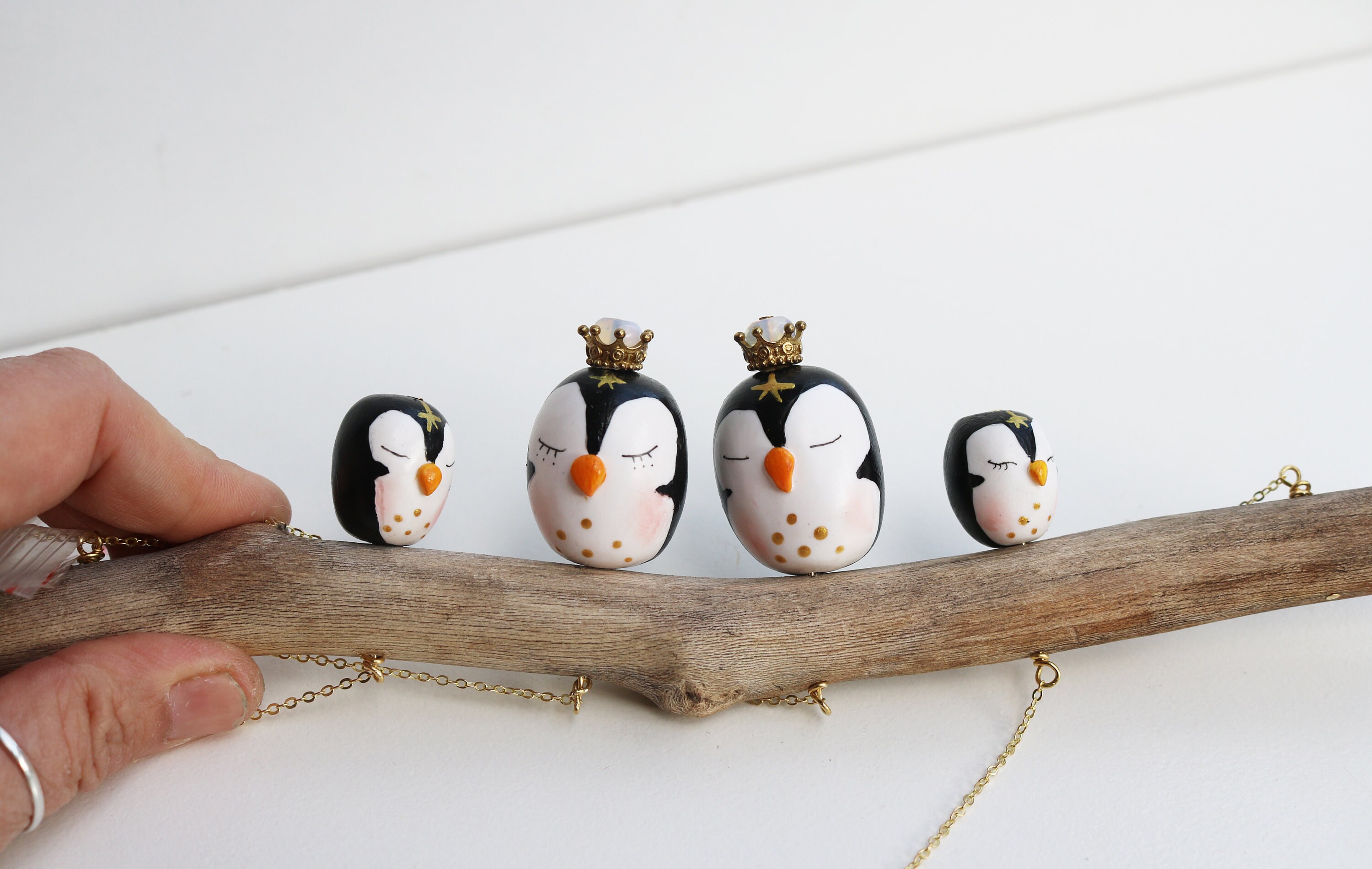 Mobile Bijoux Décoratifs Famille de Pingouins, Arbre Généalogique