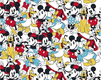 Disney fabric by the yard. The MICKEY MOUSE CLUB.  100% cotton Fabric