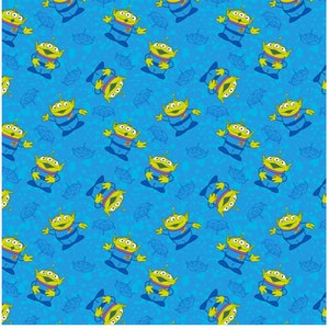 Pixar and Disney’s fabric by the yard. Toy Story Alien Family. 100% cotton Fabric.
