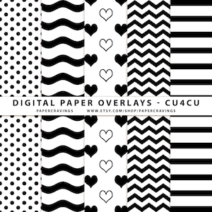 Digital Paper Overlay Paper Template Chevron Polka Dot wavy lines hearts Stripes CU4CU Commercial Use No Credit Pattern Photoshop PSD png