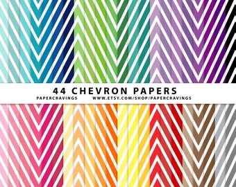 Chevron Digital papel Pack 12 "x 12" comercial y para uso Personal - DESCARGAR INSTANT scrapbooking de arco iris 44 hojas realeza crédito no libre 51