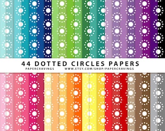Polka Dot círculos Digital papel Pack 12 "x 12 comercial y uso Personal básica arco iris para imprimir 44 no colores crédito instantáneo descargar