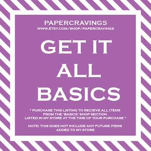 GET IT ALL Basics Digital paper printable collage sheet template 8.5 x11 12 x 12 party overlay psd png Commercial Use Royalty Free No Credit