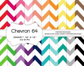 Chevron paquete de papel Digital 12 "x 12" uso Personal y Comercial Diagonal arco iris - para imprimir 20 hojas rayas descarga instantánea (200)