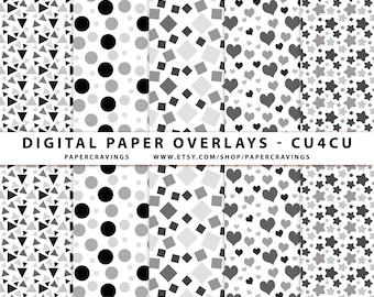 Confetti Digital Paper Overlay Paper repeating pattern photoshop dot star polka dot square heart triangle CU4CU Commercial Use No Credit png