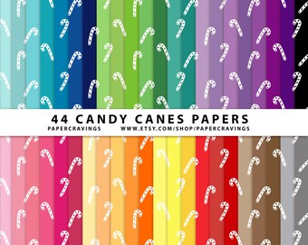 Candy Cane Navidad Digital papel Pack 12 "x 12" Ho Ho Ho festivo holly comercial y para uso Personal - vacaciones 44 imprimible DESCARGAR INSTANTÁNEA