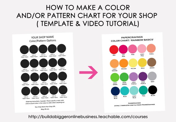 How To Create A Color Chart For Etsy