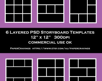 Storyboard psd plantilla 12 x 12 Photo Collage comercial Photoshop Blog tablero plantilla fotografía negocios plantilla instantánea descargar