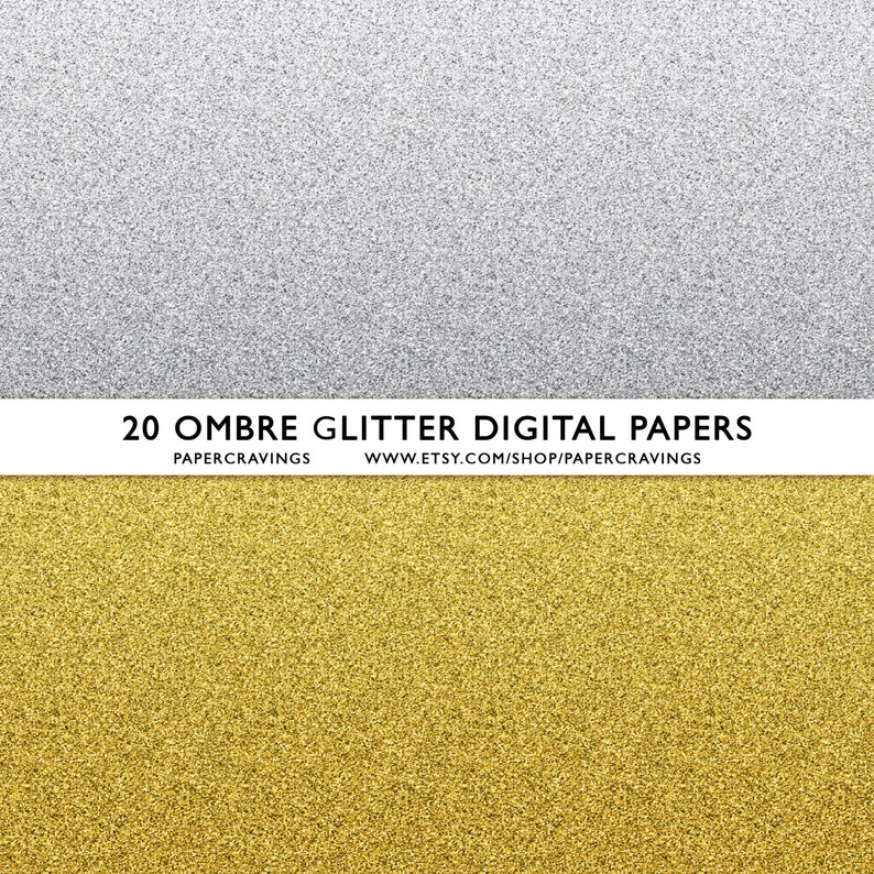 Glitter Digital Paper ombre 12 x 12 Commercial & Personal Use gold silver christmas rainbow no credit printable sparkle INSTANT DOWNLOAD image 2