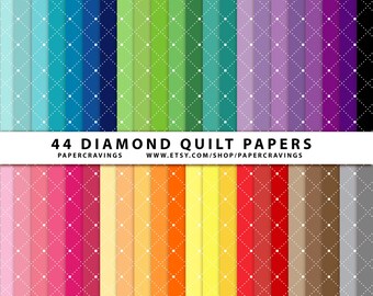 Lattice Diamond Quilt Digital Paper Pack 12" x 12" Commercial and Personal Use Allowed printable 44 sheets (Nautical Rope) INSTANT DOWNLOAD