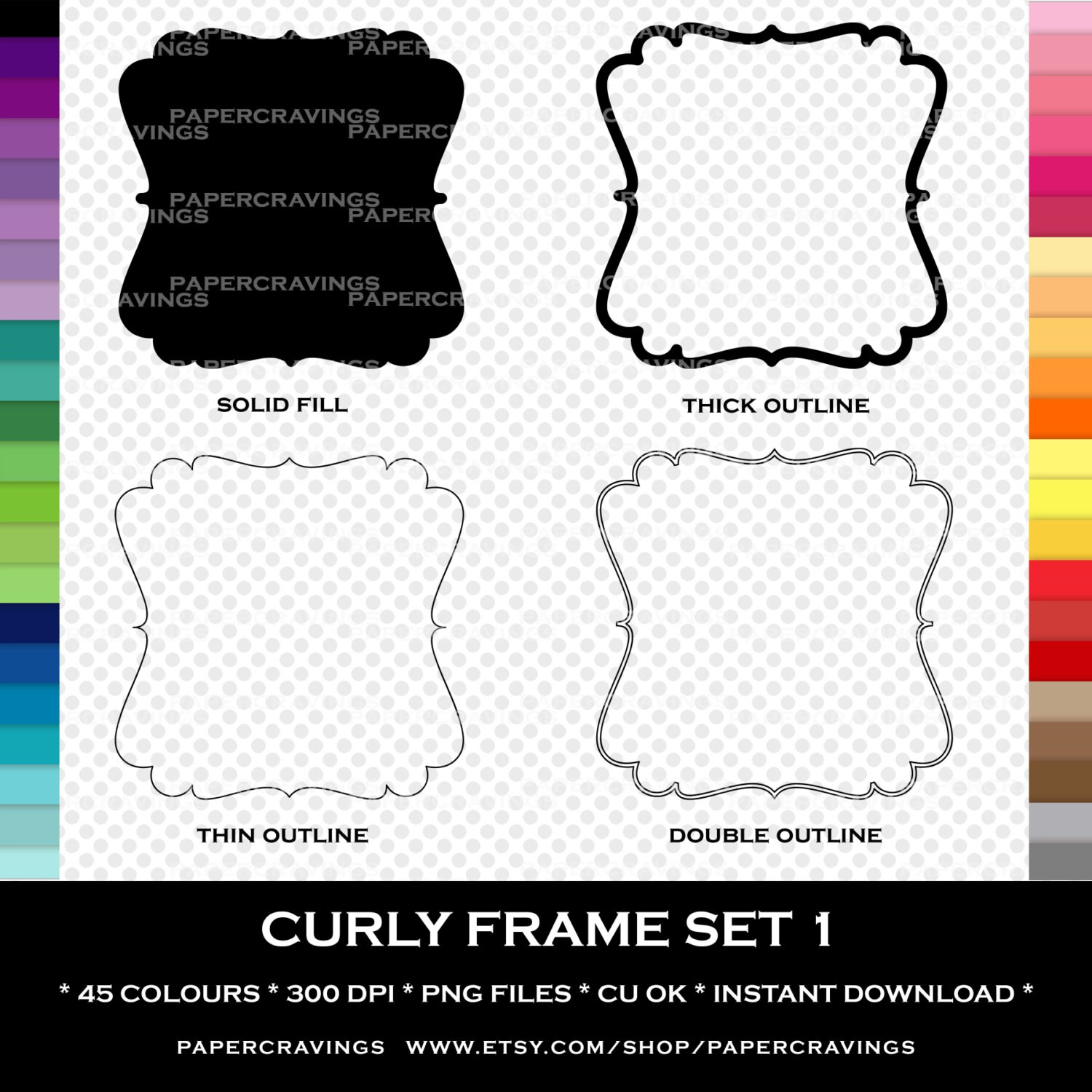 Curl Frame Clipart - Label - Tag - Digital Frame Clip Art - PNG ...