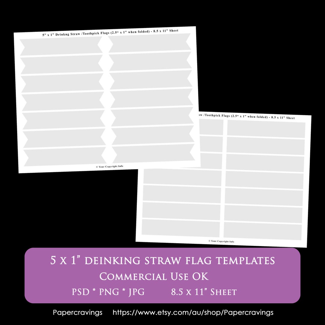 Straw Flag Template 5 X 1
