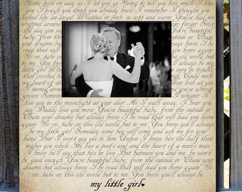 Any Wording, Song Lyrics, Quote, or Poem you choose, Picture Frame, Personalized Gift, Wedding gift, Wedding Vows, Father's Day Gift, dad