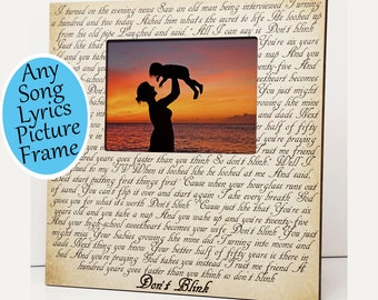 Any Wording, Song Lyrics, Quote, or Poem you choose, Picture Frame, Personalized Gift, Wedding gift, table top frame, Wedding Vows, custom