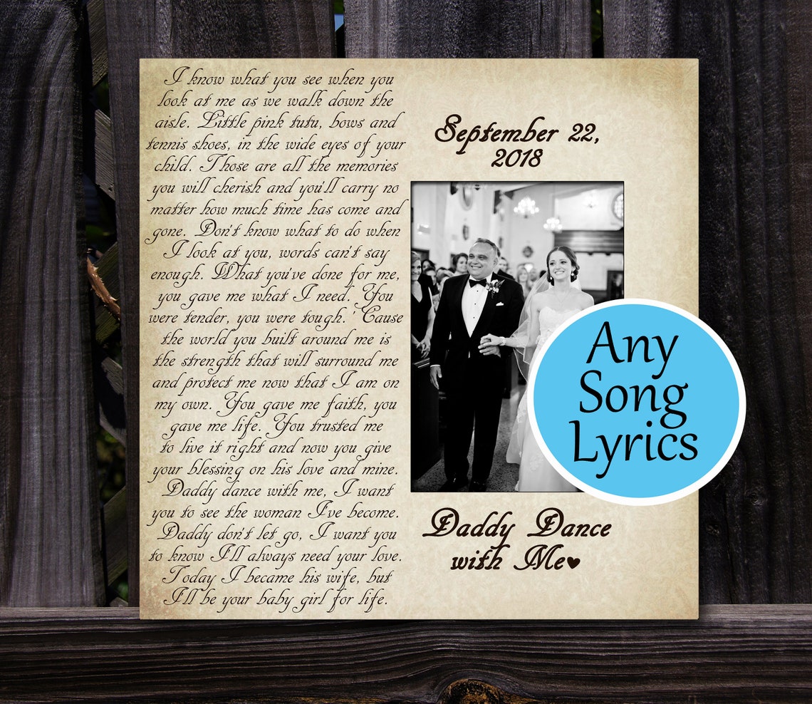 Picture Frame With Any Song Lyrics, Personalized Gift, Wedding Gift