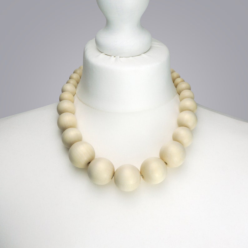 Chunky Ivory Necklace Ivory Bead Necklace Ivory Statement Etsy UK