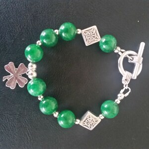 Hand Crafted Genuine Emerald Green Aventurine Celtic Bracelet