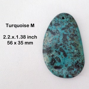 Turquoise Focal Bead, Turquoise M, 2.2 x 1.38 inch, 56 x 35mm, Gemstone Component, Turquoise Destash, Jewelry Making Supplies, ID 1830265953