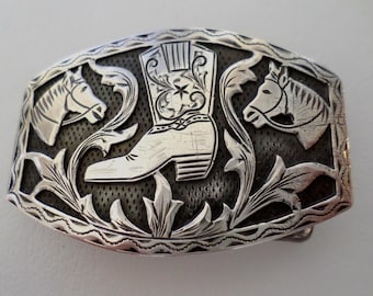 Vintage Sterling Silver & 18k Gold Cowboy Western Belt  display picture 1