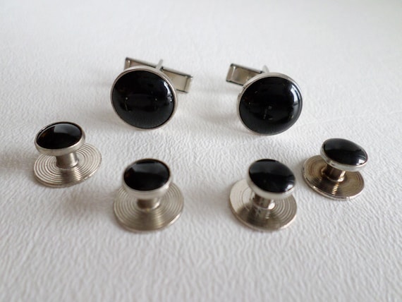 Sterling Silver Guitar Cufflinks Shirt Dress Studs Gift Set