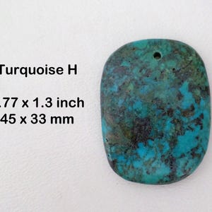 Turquoise Focal Bead, Turquoise H, 1.77 x 1.3 inch 45x33mm, Gemstone Component, Turquoise Destash, Jewelry Making Supplies, ID 1813581598