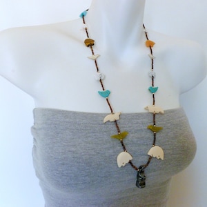 28.5 inch (72 cm)  Beaded Necklace, Southwestern Animal Fetish Necklace, boho beaded necklace, Country Western Wear, ID 854084226
