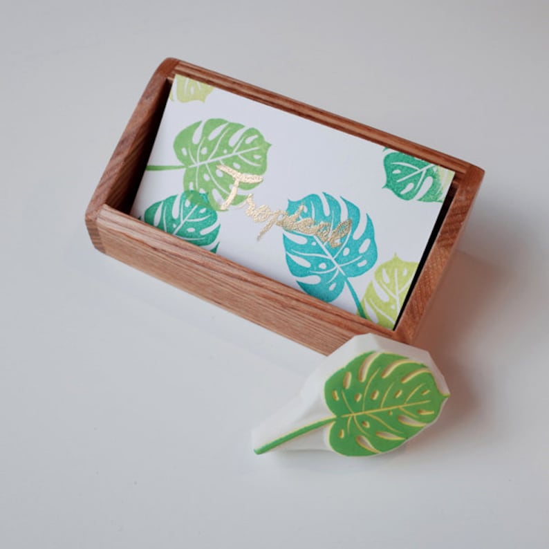 Monstera Leaf Rubber Stamp Unmounted Tropical Cute Nature Etsy